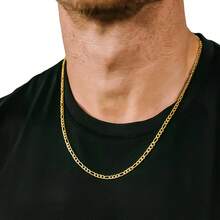 Thin Chain 3x1 Genuine Surgical Stainless Steel Gold - 金色 - 查看 4