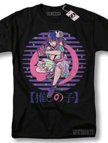 Oshi No Ko Ai Hoshino Shirt  Call Of The Night Anime Manga Graphic T-Shirt-3 - màu đen - Xem 1