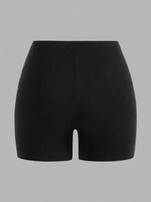 Shorts Esportivos Femininos, Shorts Justos Femininos. Com Cintura Elástica e Ajuste Slim. Estilo Esportivo e Casual, Adequado para Todas as Estações. Shorts Femininos. Shorts Esportivos Justos Femininos, Shorts de Ioga Femininos. Perfeito para Deslocamentos, Festas, Esportes, Atividades ao Ar Livre e Uso Diário. Preto Verão - Preto - Visão 4