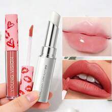 YOUNG VISION 2pcs Lip Makeup Set: 1pc Fruity Moisturizing Lip Balm, Waterproof, Anti-Chapping, Exfoliating & 1pc Mini Matte Velvet Liquid Lipstick, Suitable For Daily, Office, Commuting, Travel - Multicolor - View 9