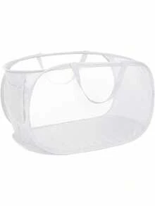 1 pieza Cesta de lavandería plegable de malla de nailon, cesta de almacenamiento de gran capacidad para lavado, cesta de almacenamiento para el baño, disponible en varios colores - Multicolor - Ver 12