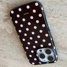 Jelly Black Polka Dot TPU Shockproof Full Coverage Protective Case Compatible With Apple 6/7/8/X/XS/XR/XS Max/11/12/13/14/15/16/17 Pro Max, Suitable As Birthday And Christmas Gifts For Couples, Women, Daughters, Boyfriends, Girlfriends, And Teenage Girls - Black - View 5
