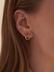 18K镀金925纯银优雅奢华独特水滴形立方氧化锆耳环，女士日常佩戴 - Zircon Earrings - 查看 3