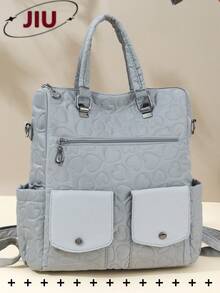 Diebstahlsicherer Vintage gesteppter Nylon Damen Rucksack; Multifunktionale Mode Alltagstasche; Mehrfach-Taschen leichte Reisetasche; Große Kapazität minimalistische Schultasche; Praktischer Rucksack, geeignet für Studenten, Krankenschwestern, Lehrer, Geschäftsleute, Reisen, Geschäftsreisen, tägliches Pendeln, Einkaufen, Büro, Dating, Wandern, Training, Arbeit, Geburtstagsgeschenke, Feiertagsgeschenke, - Verschiedenfarbig - Übersicht 16