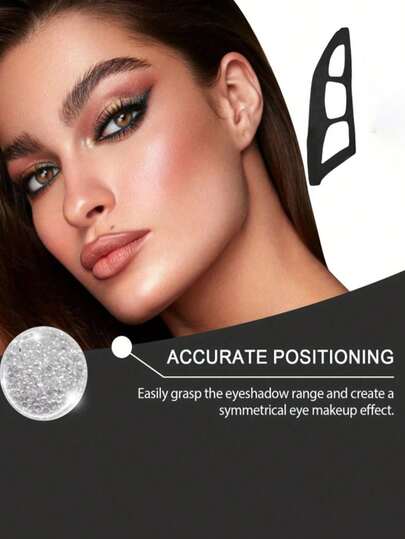 1/3件套眼部化妆工具，女士眼线模板，可重复使用的硅胶眼影模板，化妆刷 - 对称眼妆设计，适合初学者和专业人士，无香精，高品质硅胶，符合人体工程学设计，触感柔软，方便使用，是美妆爱好者的必备品