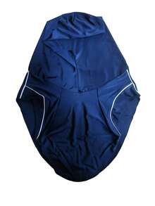 1pc Minimalist Solid Color Sport Hijab Cap, Breathable Quick-Dry Integrated Head Cover For Fitness & Outdoor - Navy Blue - View 5