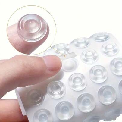 50/20pcs Collision Pads, No Drilling Adhesive Installation, Suitable For Cabinet Doors, Handles, Furniture And Non-Slip Handles, Collision Pads, Silent Particles, Self-Adhesive Cabinet Door Silicone Pads, Sticky Backing Silent Furniture Transparent Anti-Slip Anti-Collision Adhesive Particles
