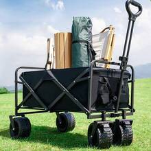 Carro de Camping Plegable para Todo Terreno con Capacidad de 150KG  Carro Portátil de Gran Capacidad para Acampar, Vender y Comprar - B - Ver 12