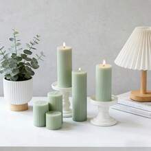 1 cây nến hình trụ sọc xanh bạc hà - Nhiều kích cỡ, sáp paraffin, bề mặt mờ, không khói, không mùi, cháy đều, thích hợp cho mùa cưới, lễ Phục sinh, đám cưới mùa xuân, tiệc theo chủ đề rừng, trang trí nhà nghỉ, bày biện bàn ăn, dã ngoại mùa xuân, trang trí nhà cửa và đạo cụ chụp ảnh. - Một cỡ - Xem 2