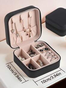 Portable Jewelry Box, Velvet Jewelry Bag, 12-Piece Portable Jewelry Organizer Box For Earrings, Rings, Bracelets, Necklaces - Multicolor - View 12