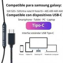 Audífonos Tipo C, Audífonos Alámbricos Compatible con Cualquier Dispositivo con Entrada Tipo C - Negro - Ver 2