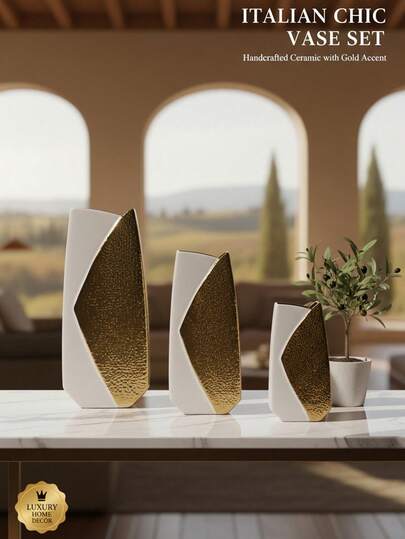 1 قطعة إناء خزفي فاخر من الشرق الأوسط، مناسب لديكور المنزل وغرفة المعيشة والردهة بالزهور، إناء زخرفي داخلي، ديكور المكتب، مثالي لعيد الحب، عيد الأم، عيد الفطر، عيد الأضحى وغيرها من المناسبات