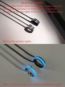 ATLVXJL 两件套夜光情侣/友谊项链，含夜光戒指吊坠，休闲首饰套装，适合日常佩戴和节日礼物 - 彩色 - 查看 6