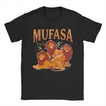 The T Shirt Mufasa Pure Cotton Clothing Vintage Short Sleeve O Neck Tees Plus Size T-Shirts - 黑色 - 查看 1