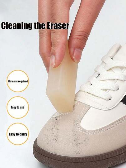 2pcs/1Pc Portable Suede Shoe Cleaner Eraser No Water Dry Cleaning Stain Remover Non-Abrasive For Men Women Sneakers White Shoes Velvet Leather Travel Beach Vacation Brides Maid Gifts Valentine's Day Gift