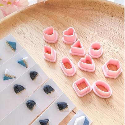 几何造型聚合物粘土耳环切割器，精密刀模 - 免充电陶艺及工艺用品 - 适用于珠宝制作及手工艺者 - DIY爱好者的完美礼物