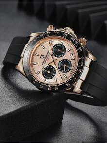 PAGANI DESIGN DESIGN 原创 PD1664 男士腕表，全新日本 VK63 计时码表，顶级奢华橡胶蓝宝石石英表壳，男士腕表 - 均碼 - 查看 10