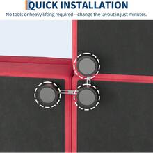 Sofá Seccional Modular de 4 Asientos, Sofá Seccional Largo de 104 Pulgadas, Sofá Moderno en Forma de L con Otomano, Asiento Profundo, Sofá Modular Convertible de gran tamaño para la Oficina del Apartamento de la Sala de estar, Chenilla, Rojo - Rojo - Ver 7