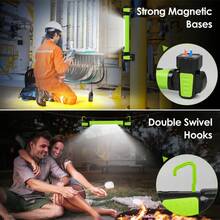 Work Light, 2500LM Bright LED Work Lights, 5200mAh Rechargeable Magnetic Underhood Work Light With Hooks, Cordless Battery Powered Mechanic Light For Car Repairing/Inspection/Garage/Workshop/Emergency Multifunctional Flashlight Portable Flashlight - Apricot - View 3