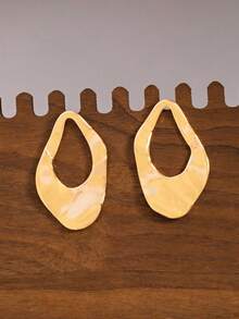 Örhängen med droppformade kristaller för kvinnor, 1 par - Guld - Visa 2