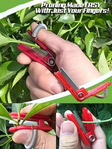 2pcs/1pc Multi-Functional Gardening Thumb Pruner, Sharp Blades, Trimming And Harvesting Tool, Fruit Cutting Knife, Finger Protection Ring, Collector, Ergonomic Handle, Non-Slip Grip, Durable Structure, Portable Finger Knife, Suitable For Tea Leaves, Herbs, Roses, Succulents - A - View 3