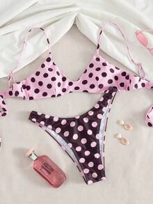 Sultry Sol Bộ đồ bơi hai mảnh màu đen trắng gợi cảm dành cho nữ, bikini mùa hè đi biển màu hồng, thích hợp cho kỳ nghỉ. - Hồng - Xem 4