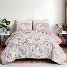 DJY 3 Pieces Queen King Size Gradient Aqua Flower Pattern Bedspread Coverlet For All Season,Soft Lightweight Microfiber Bedding Set,Wedding Items,Valentines Day Home Bed Room Decor,Easter Gifts,Mothers Day Gift,All Season - Hồng - Xem 1
