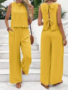 Winter Outfit,Date Night Look,Valentine's Day,Summer Must-Have! 's Hottest Sleeveless Sets (Restocking Soon!) |   Tomato Girl Summer School Uniform |   UPF 50+ Sun Protection ('s Hottest Find) - Màu vàng - Xem 1