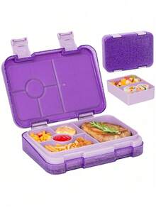 1件套大容量分隔便当盒，可爱闪光设计，带迷你容器，适用于微波炉加热和户外用餐 - 彩色 - 查看 12