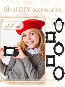 10 szt./zestaw miniaturowych rzeźbionych ramek na zdjęcia z żywicy w stylu gotyckim, dekoracja ścienna do domku dla lalek, prezent na imprezę tematyczną dla rodziny i przyjaciół, spersonalizowana rzeźba w formie pustej ramki w stylu barokowym - Wiele stylów - Zobacz 10