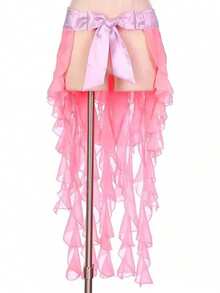 1pc Women's Belly Dance Waist Chain Skirt With Tassel Ruffle Hem - Multicolor - View 22