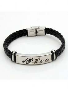 suteyi A Fashionable And Simple Vintage Woven Bracelet, Birthday Constellation Bracelet, Suitable For Daily Wear By Men, Also Can Be Given As A Gift To Family And Friends, Or As A Holiday/Birthday Gift For A Boyfriend. - Silver - View 8
