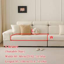 1件加厚保暖纯色泰迪绒防滑沙发垫套，简约现代柔软亲肤宠物友好防污弹力沙发套，秋冬季防猫抓沙发垫，适用于L型组合沙发和1/2/3/4座沙发 - 米色 - 查看 14