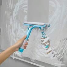 1pc Glass Cleaning Brush, Made Of Polypropylene, 25.7cm*21.5cm, 3-In-1 Multifunctional Home Glass Cleaner For Bathroom, Kitchen, Dining Room And Living Room - Multicolor - View 9