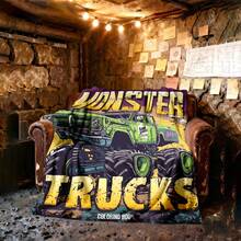 1PC 3D Monster Jam Monster Truck Cartoon Blanket, Edgy Gift For Motorsports Fans, Themed Man Cave Decor, Retro Sci-Fi Party Accent & Race Day Souvenir,Soft Throw Blanket For Home Bedroom Bed Sofa Picnic Travel Office Cover Blanket - Multicolour 36 - View 2
