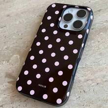 Jelly Black Polka Dot TPU Shockproof Full Coverage Protective Case Compatible With Apple 6/7/8/X/XS/XR/XS Max/11/12/13/14/15/16/17 Pro Max, Suitable As Birthday And Christmas Gifts For Couples, Women, Daughters, Boyfriends, Girlfriends, And Teenage Girls - Black - View 2