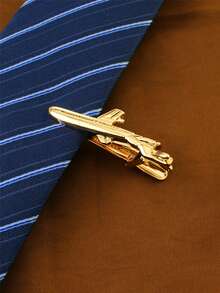 1pc Punk Style Personalized Gold-Tone Tie Clip, Suitable For Men's Formal Occasions - Gold - View 8