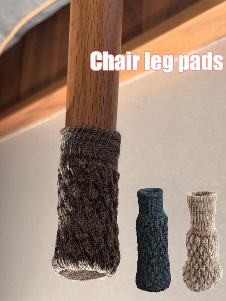 4/8件装加厚布艺静音椅腿套，防滑桌椅腿垫，耐磨桌凳腿保护套 - 彩色 - 查看 1