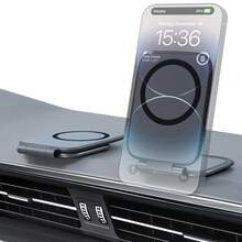 Magnetic Car Phone Holder, Dual-Sided Strong Magnetic Car Mount Holder, Ultra-Thin Adjustable Phone Holder, Unisex Car Accessories, Fits All Phones, Dashboard, Laptops - Light Grey - View 3