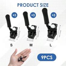 9pcs Zipper Repair Tool Kit, 3 Different Sizes, Detachable Zipper Heads, Suitable For Bags, Jackets, Clothes And Boots, Quick Installation Without Tools, For Clothing, Sewing And Accessory Zipper Repair - A-Black - View 9