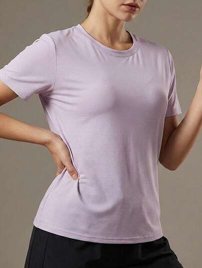 Breathable Gym Shirt Women's Quick Dry Sport T-Shirt, Lightweight Mesh Athletic Top