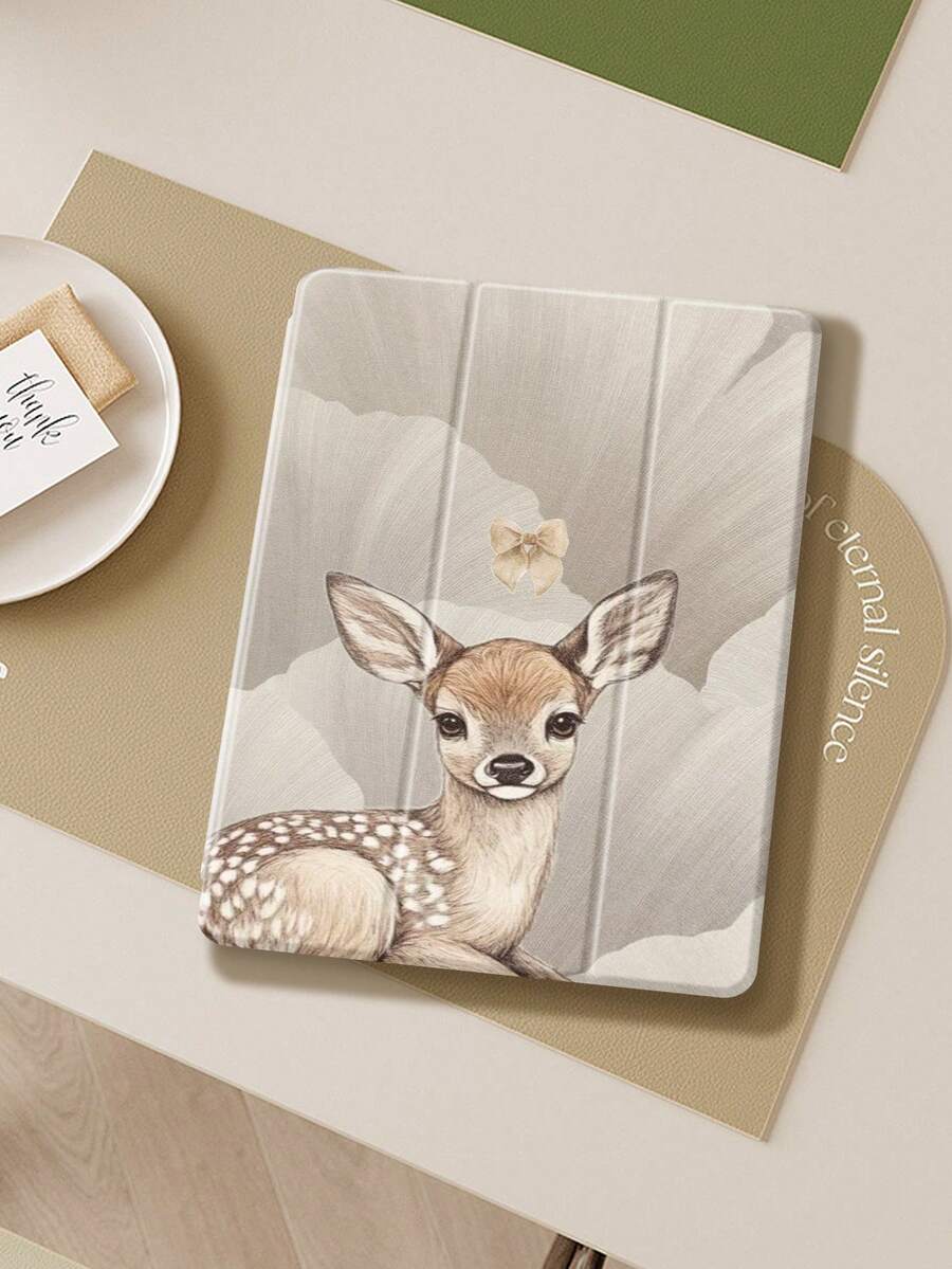 The Little Deer And The Bow Tie Tablet Protective Case,Compatible With 9.7/10.2/10.5/10.9/12.9/Pro 11, 10th Gen,Compatible With Samsung Galaxy Tab S6 Lite 10.4 Inch,Compatible With Kindle Paperwhite 12th Gen 2024,Kindle (11th Generation) 2022 Release,Soft Anti-Fall Protection,Smart Stand/Automatic Wake Up/Sleep,An Excellent Festival Gift.