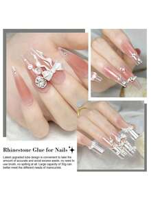 LIMEGIRL 美甲水钻胶：超强力凝胶美甲胶，适用于美甲饰品、宝石装饰、3D凝胶美甲闪亮宝石钻石，适用于美甲沙龙和DIY美甲，30毫升，需UV灯固化，美容礼品 - 2pcs - 查看 3