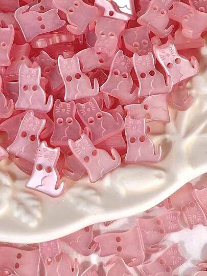 30pcs Cute Cat Shaped Buttons - DIY Sewing Craft Accessories Suitable For Doll Clothes, Phone Cases And Children's Party Desktop Decor