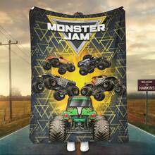 1PC 3D Monster Jam Monster Truck Cartoon Blanket, Edgy Gift For Motorsports Fans, Themed Man Cave Decor, Retro Sci-Fi Party Accent & Race Day Souvenir,Soft Throw Blanket For Home Bedroom Bed Sofa Picnic Travel Office Cover Blanket - nhiều màu 13 - Xem 3