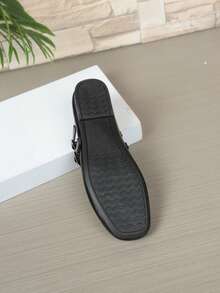 Women's Retro Double Buckle Mary Jane Shoes, Black Soft Leather Slip-On Casual Comfortable Everyday Shoes - Black - View 3