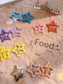 Kit Of 100 Colorful Star Hair Clips, Y2K Style, Dopamine/Anti-Slip, For Girls - 30 件裝 - 查看 6