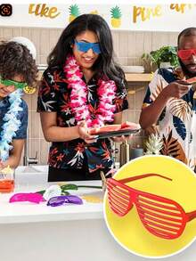 Venetian Blind Masquerade Party Glasses, Frameless - Multicolor - View 9