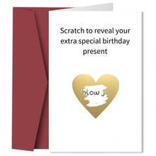 1pc Funny Scratch Birthday Card, Scratch-Off Surprise Announcement Card With Envelope, Reveal Special Birthday Present Interactive Card For Husband Boyfriend Fiance - Multicolor - View 7