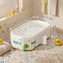 1 Peça Banheira Portátil e Dobrável - Banheira de Imersão Autônoma para Espaços Pequenos, Inodora e Fácil de Armazenar, Adequada para Viagens e Presentes de Férias - Essenciais de Banheiro - Multicolorido - Visão 2